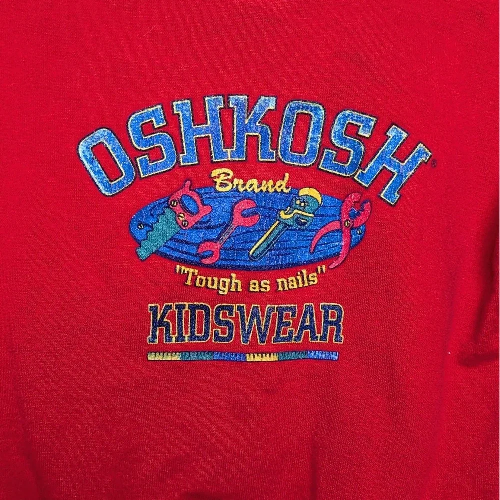 Vintage Osh Baby BGosh Tools Tough As Nails Kidswear 90s Crewneck Sweatshirt 24M